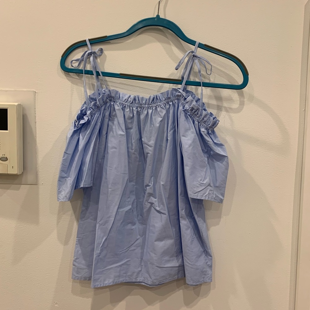 H&M Off the Shoulder Blue Top. Size 2.